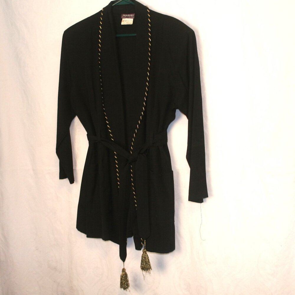 Belted Wrap Jacket with Gold Braid